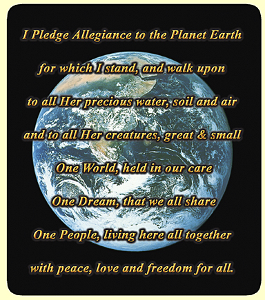 earth pledge of allegiance magnet close up