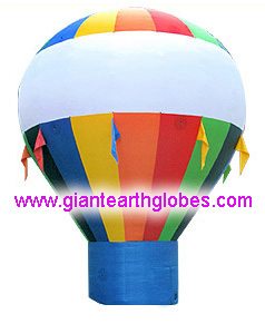 multi color hot air balloon style balloon with fan