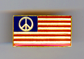 peace American flag lapel pin enamel