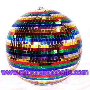 rainbow disco mirror ball