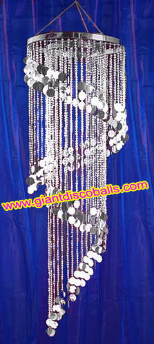 silver swirl disco chandelier