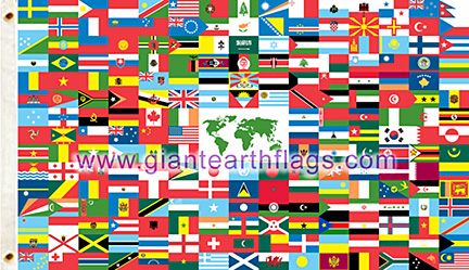 world flag with 216 countries