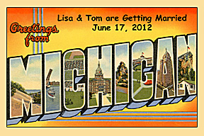 greetings from michigan vintage large letter postcard