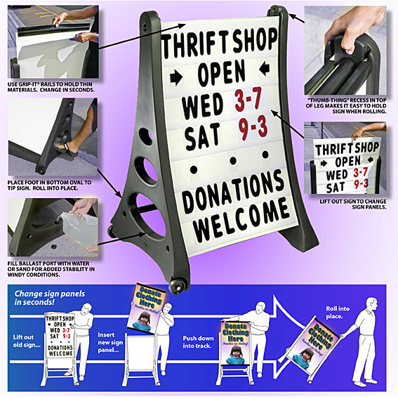A frame tip and roll sign