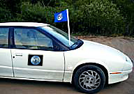 earth car flag 9x12 inch