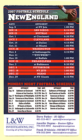 Monday Night Football Schedule