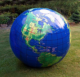 giant 66 inch map altas world globe inflatable