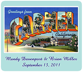 greetings from carmel california vintage image magnet