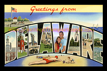 greetings from Delaware vintage postcard