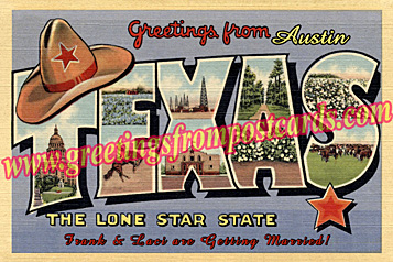 greetings from Texas vintage postcard