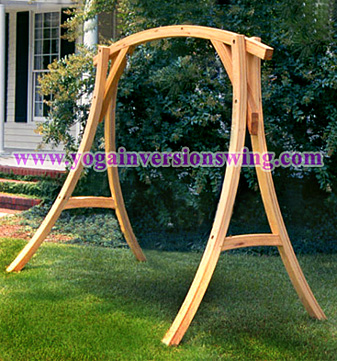 wooden cyrpess yoga swing stand